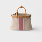 Prada Buckle small canvas and leather bag