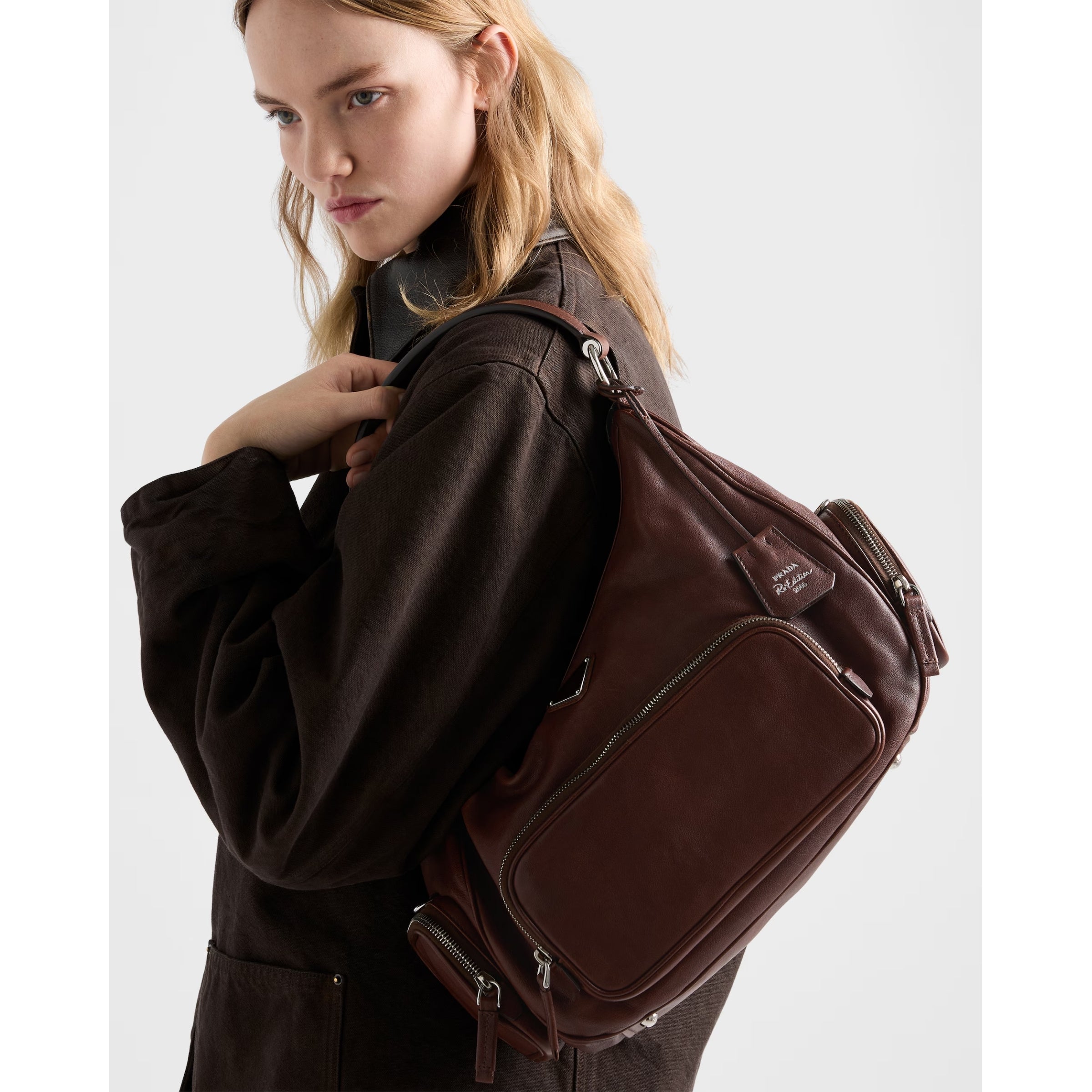 Medium washed leather bag