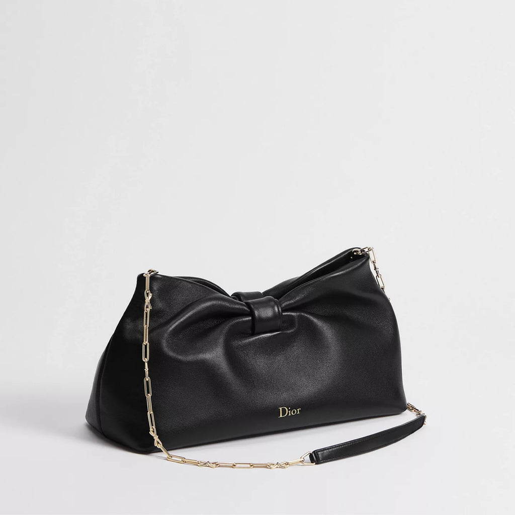 Medium Dior Bow Bag Black Lambskin