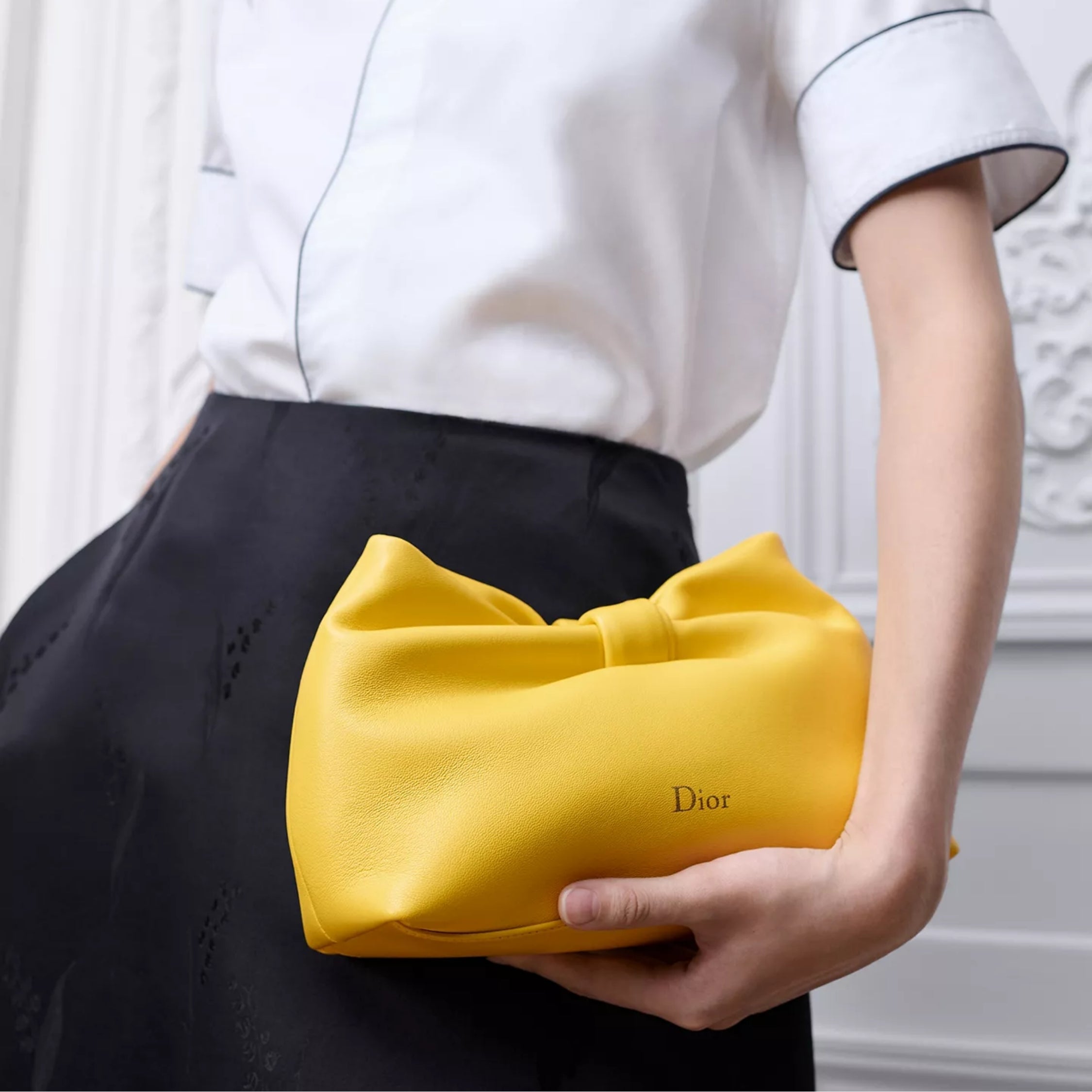 Small Dior Bow Bag Buttercup Lambskin