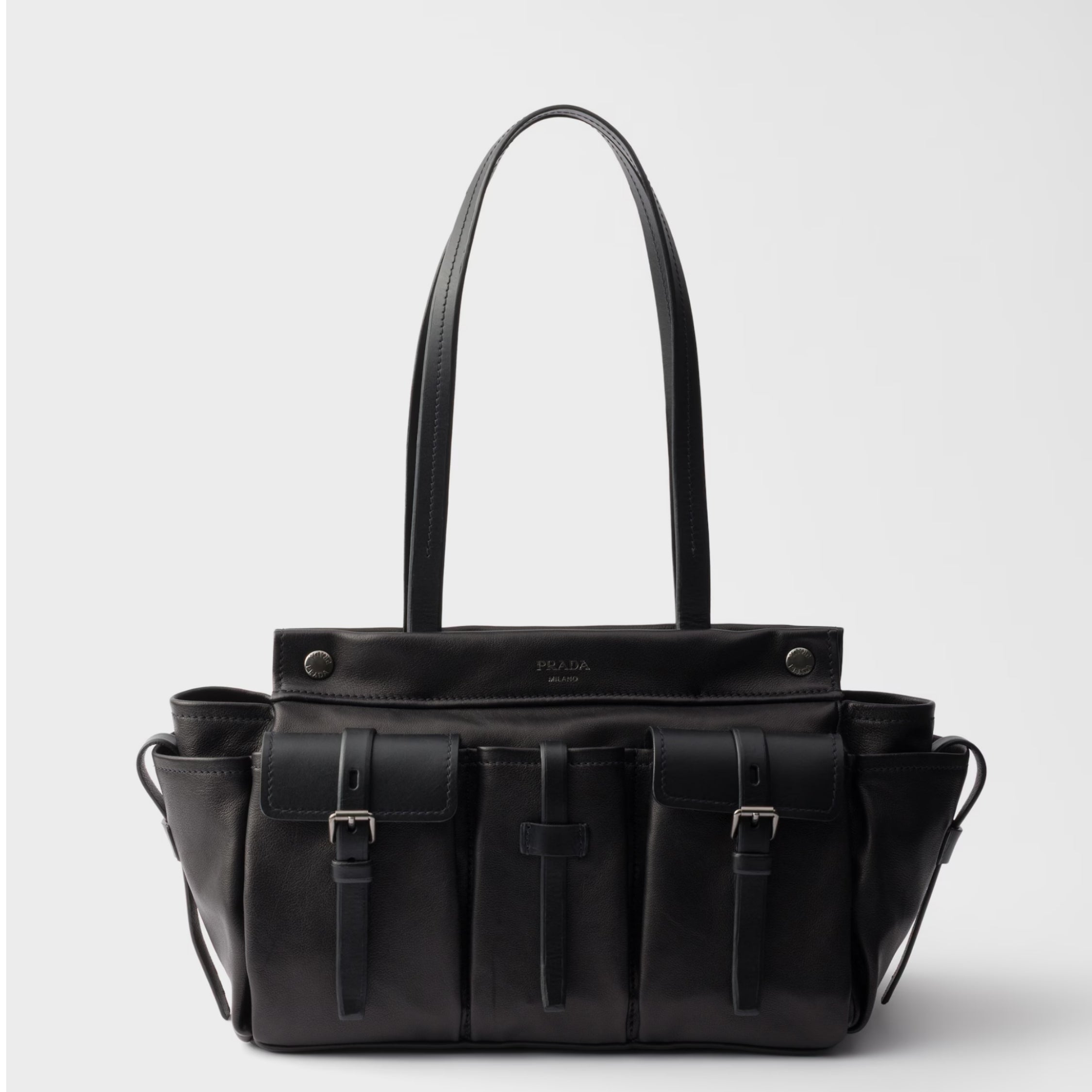 Prada Route large leather tote bag