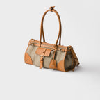 Prada Bonnie medium linen and leather handbag