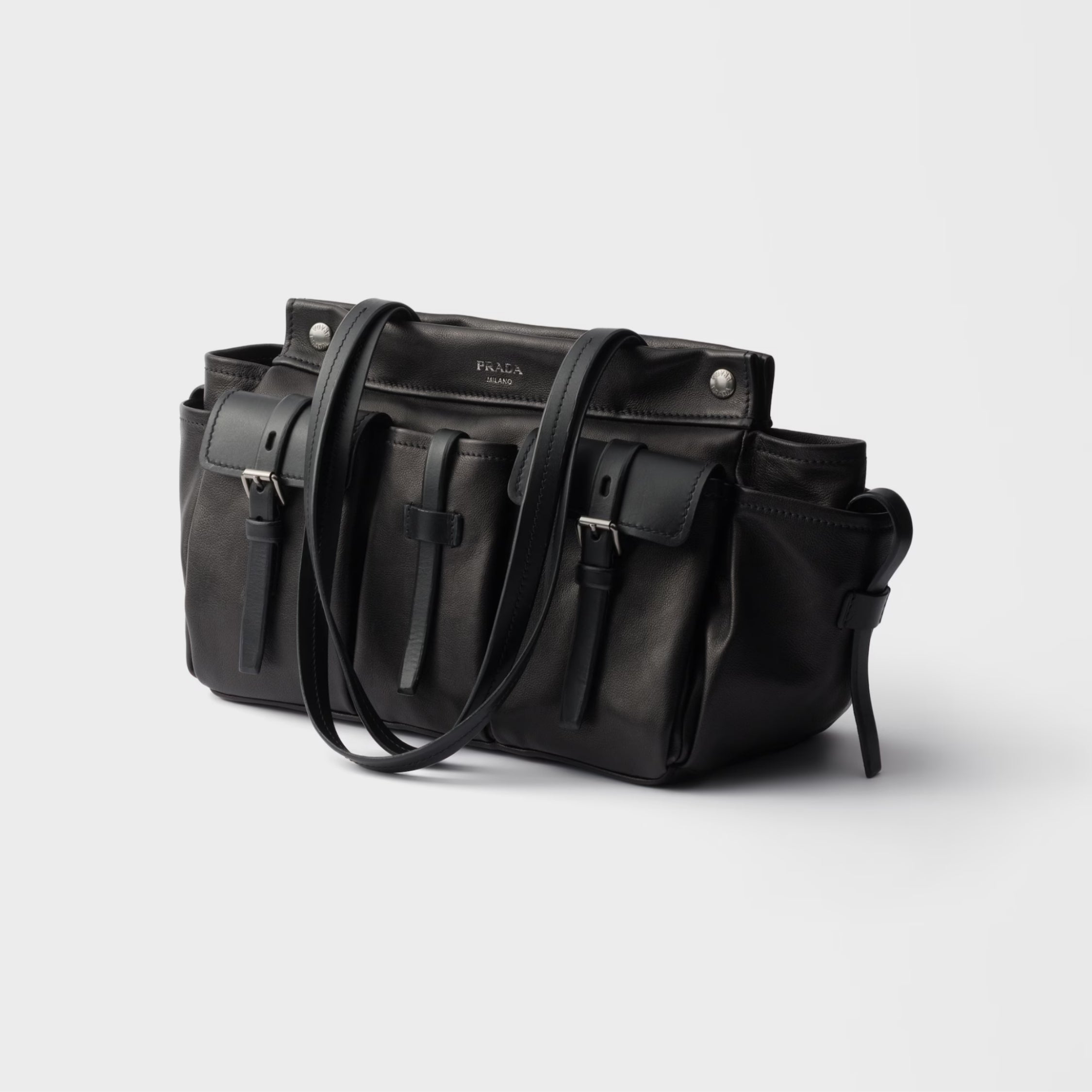 Prada Route large leather tote bag