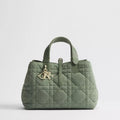 Medium Dior Toujours Bag Cedar Green Macrocannage Suede Goatskin