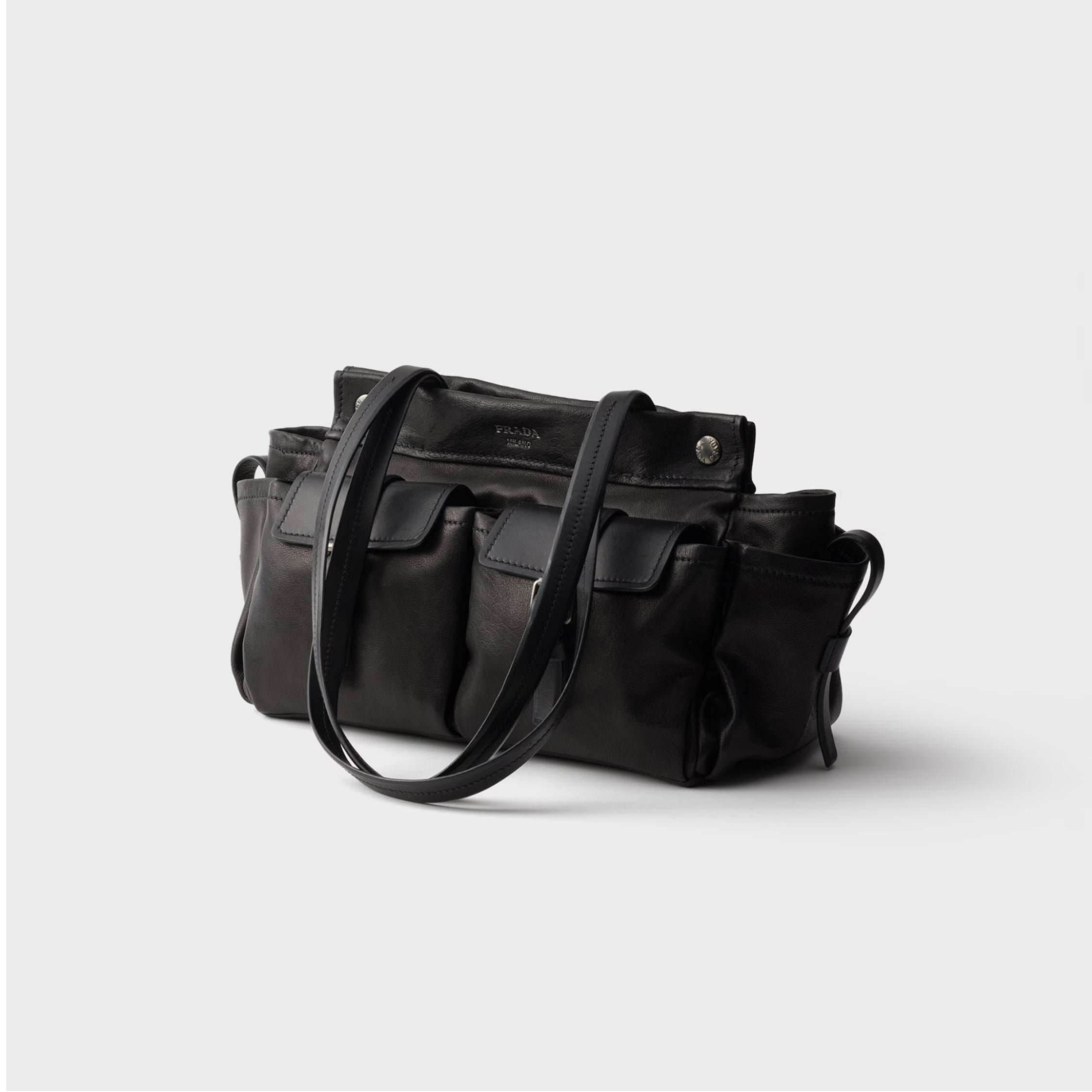 Prada Route medium leather tote bag