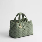 Medium Dior Toujours Bag Cedar Green Macrocannage Suede Goatskin