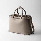 Prada Buckle medium leather handbag with double belt