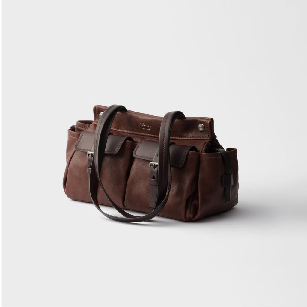 Prada Route medium leather tote bag