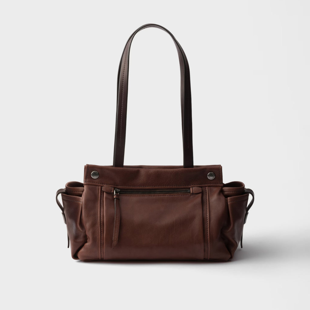 Prada Route medium leather tote bag