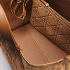 Medium Dior Toujours Bag Golden Saddle Macrocannage Suede Goatskin