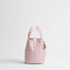 Small Dior Toujours Vertical Tote Bag Powder Pink Macrocannage Calfskin