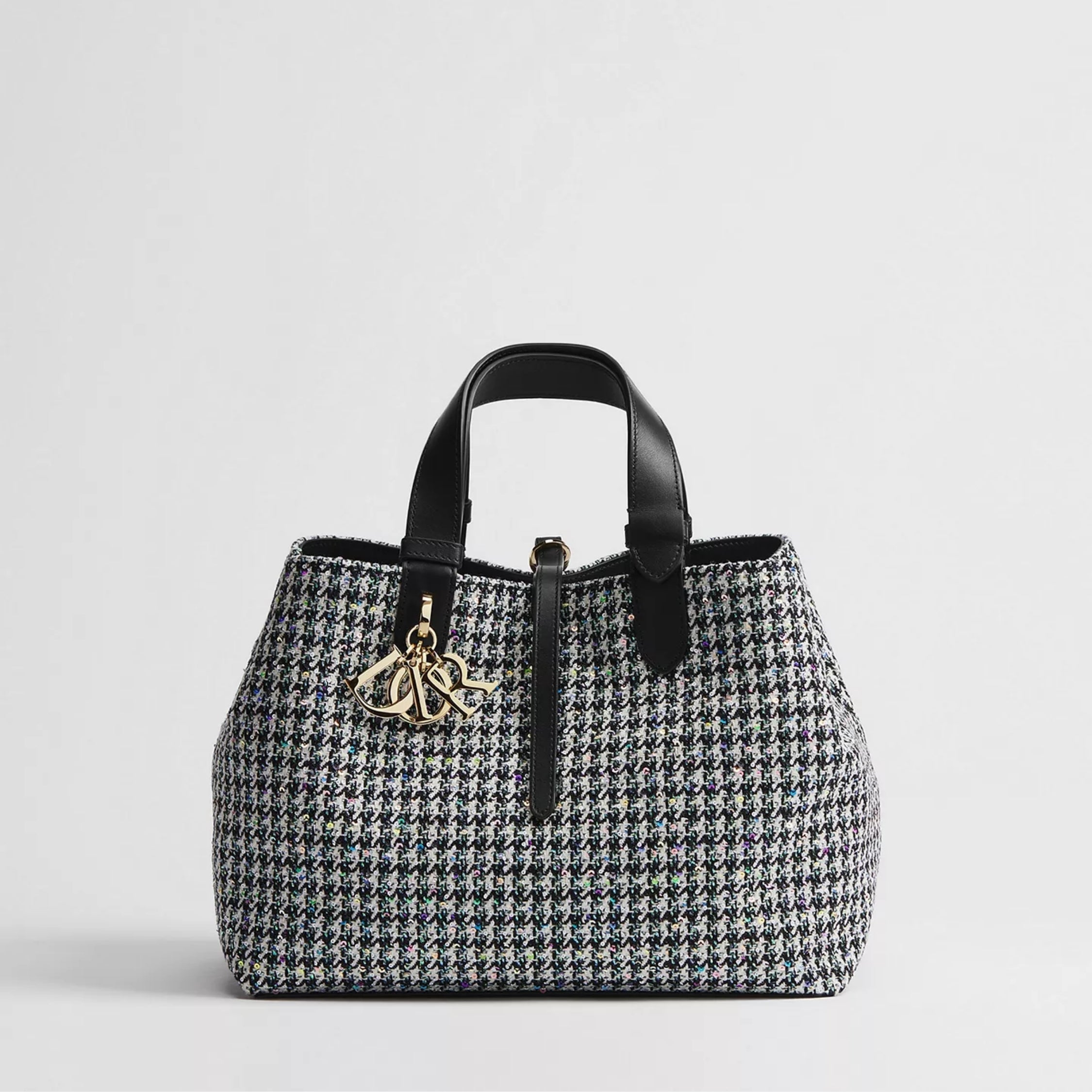 Medium Dior Toujours Bag Multicolor Houndstooth Embroidery with Sequins