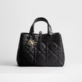 Medium Dior Toujours Bag Black Macrocannage Calfskin