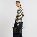 Medium Dior Toujours Bag Black Macrocannage Calfskin