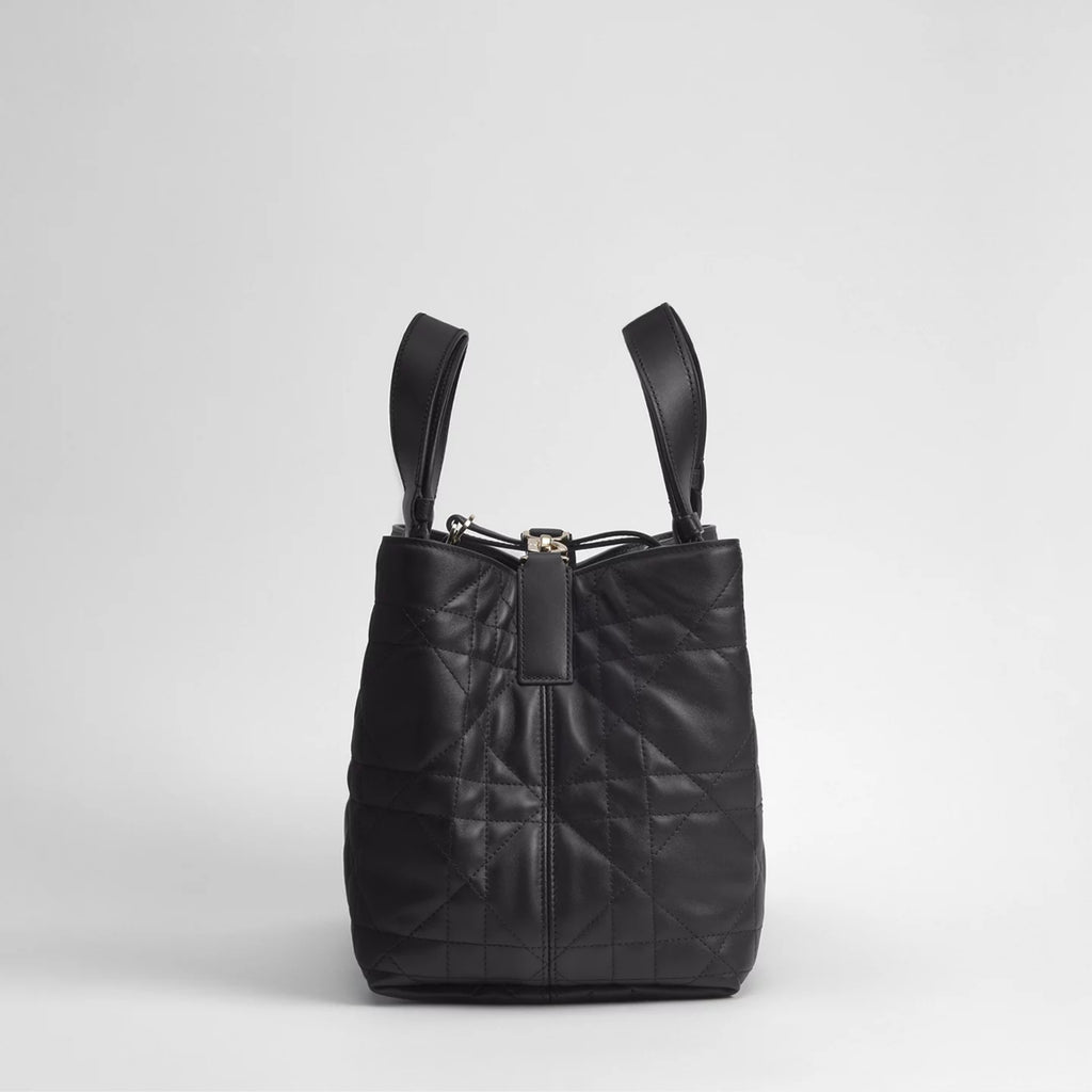 Medium Dior Toujours Bag Black Macrocannage Calfskin