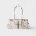 Prada Bonnie medium printed linen and leather handbag