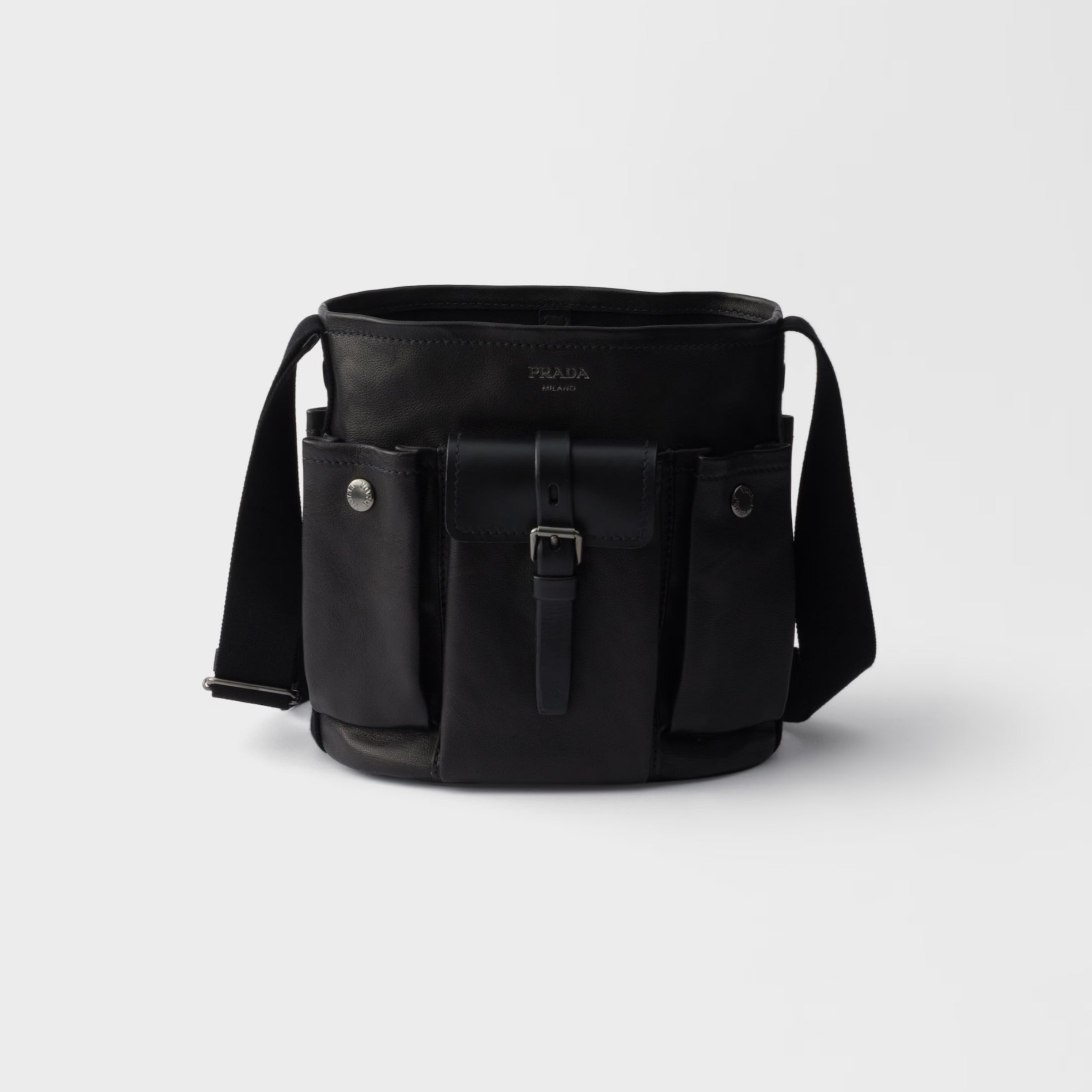 Prada Route leather mini-bucket bag