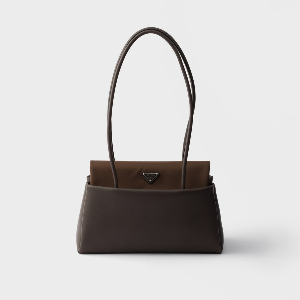 Prada Passage medium leather bag with Re-Nylon flap