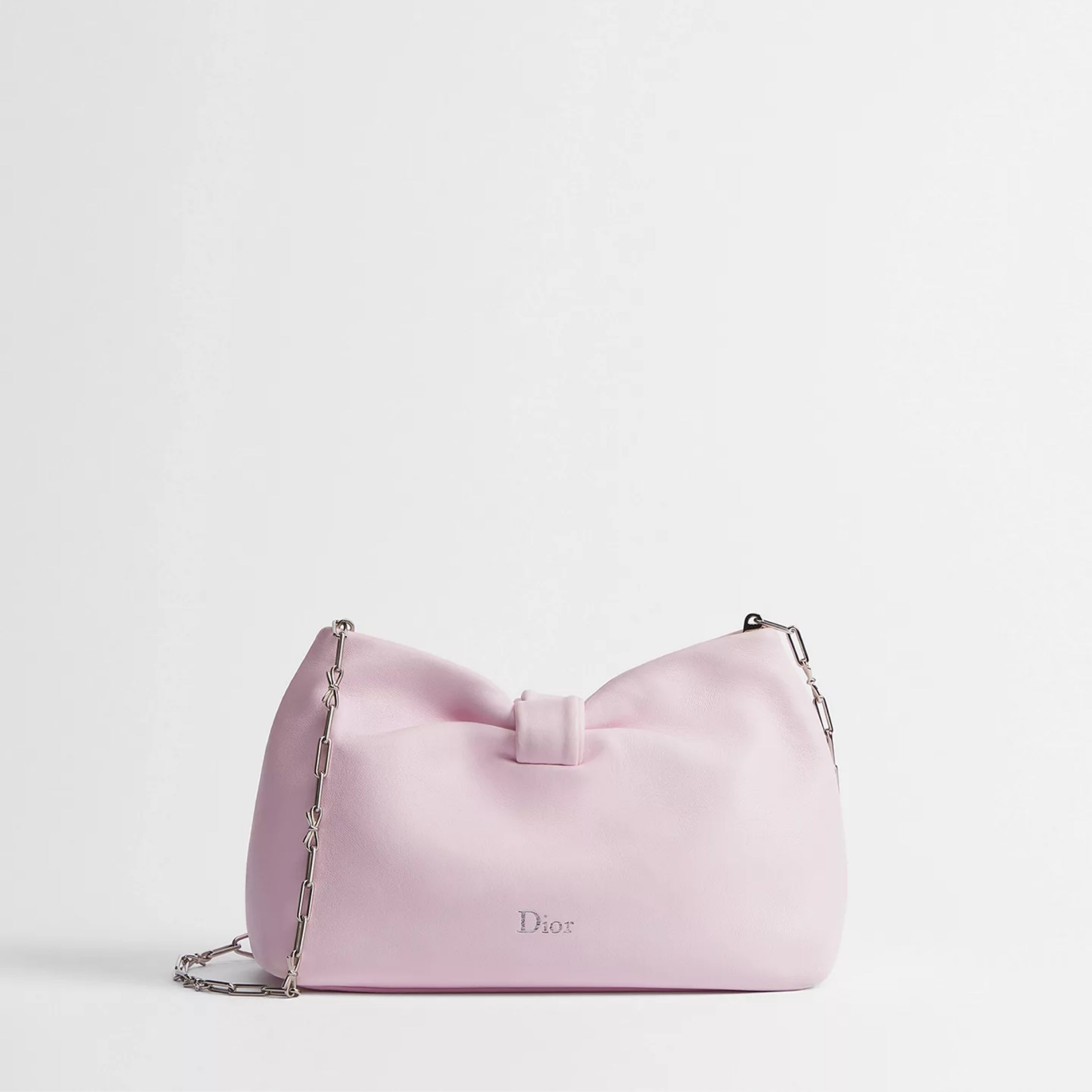 Small Dior Bow Bag Rose Songe lambskin
