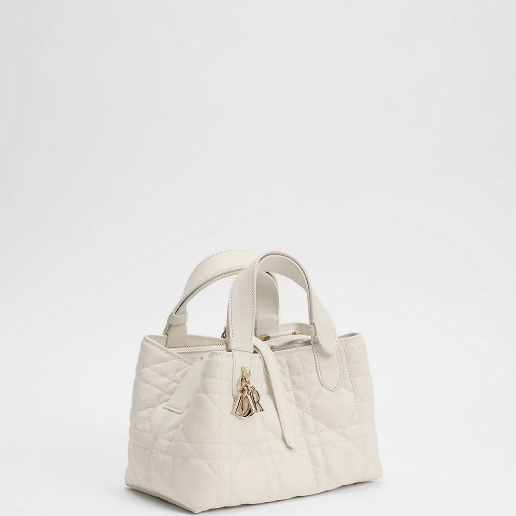 Small Dior Toujours Bag Latte Macrocannage Calfskin