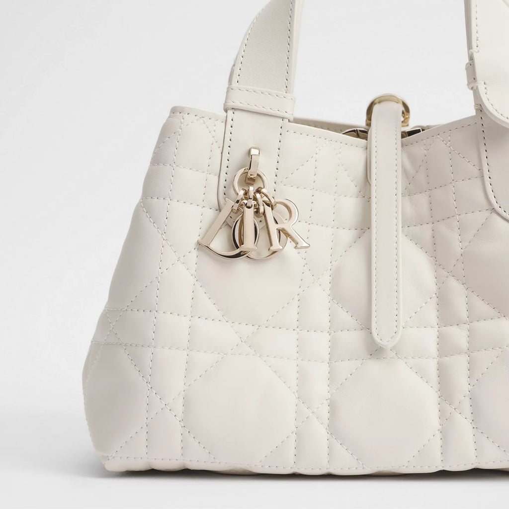 Small Dior Toujours Bag Latte Macrocannage Calfskin
