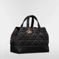 Large Dior Toujours Bag Black Macrocannage Calfskin