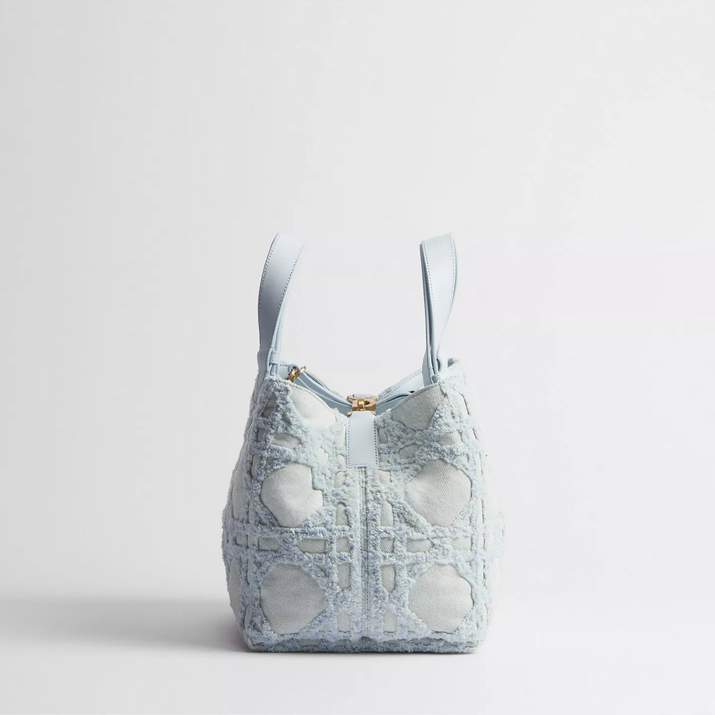 Medium Dior Toujours Bag Blue Cannage Denim