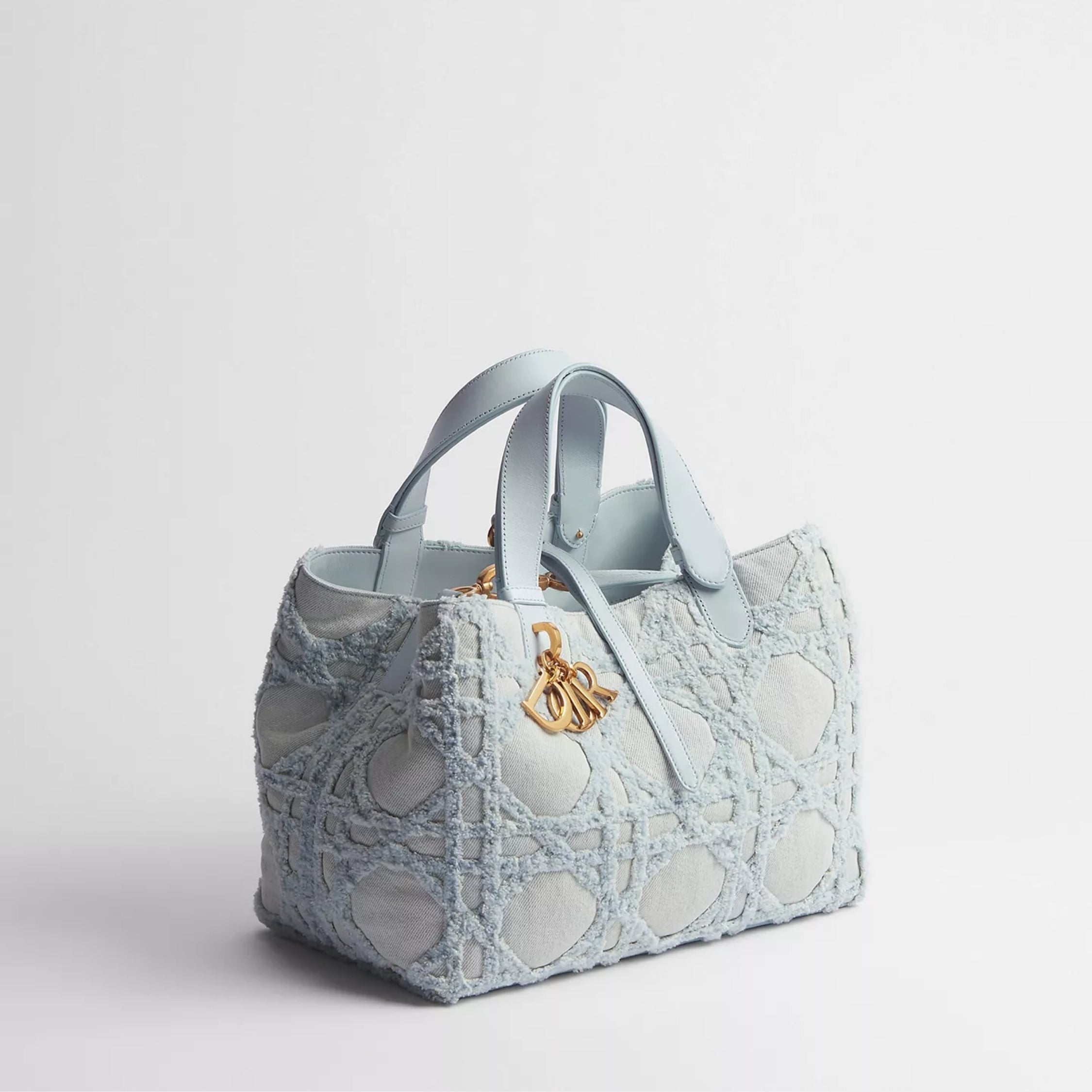 Medium Dior Toujours Bag Blue Cannage Denim
