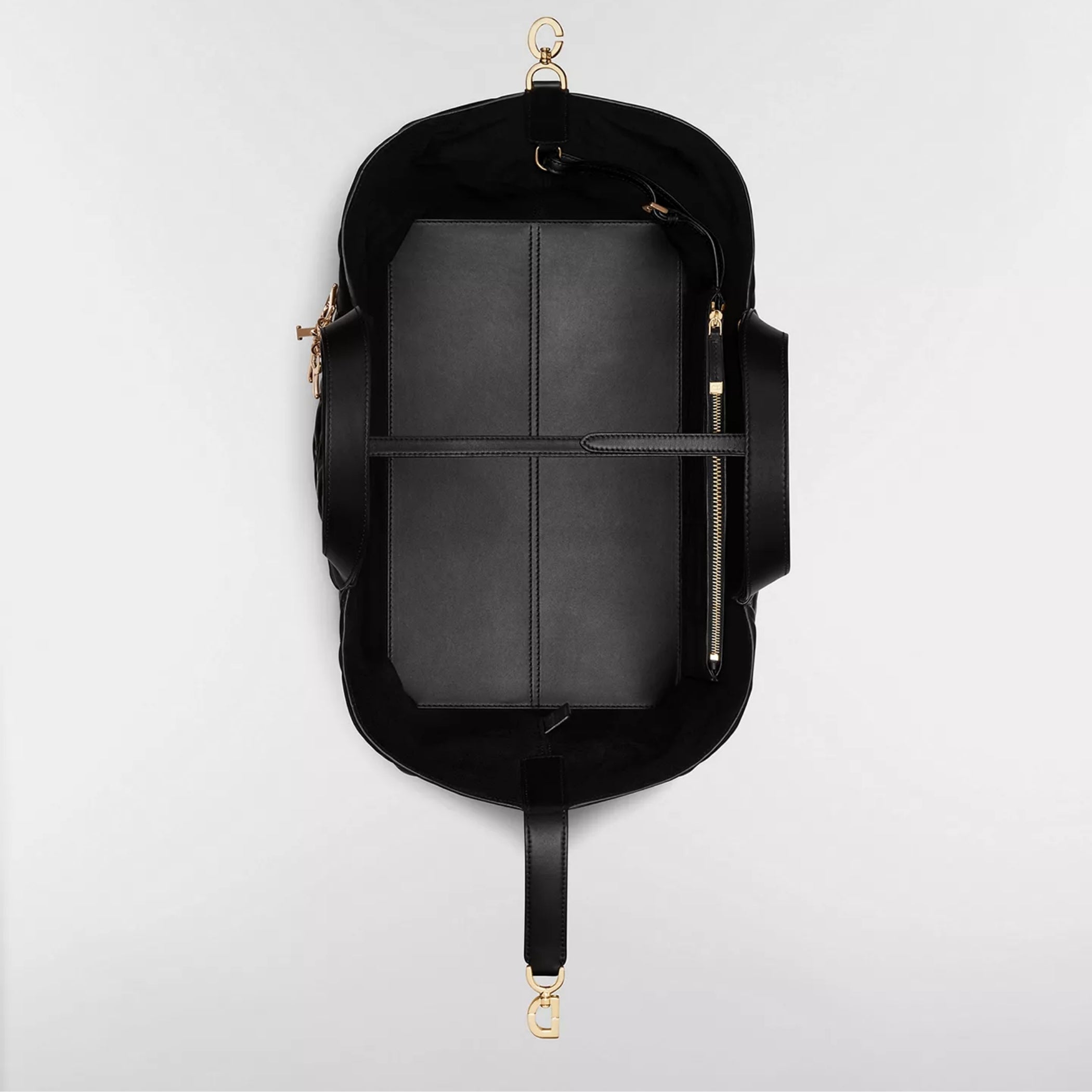 Large Dior Toujours Bag Black Macrocannage Calfskin