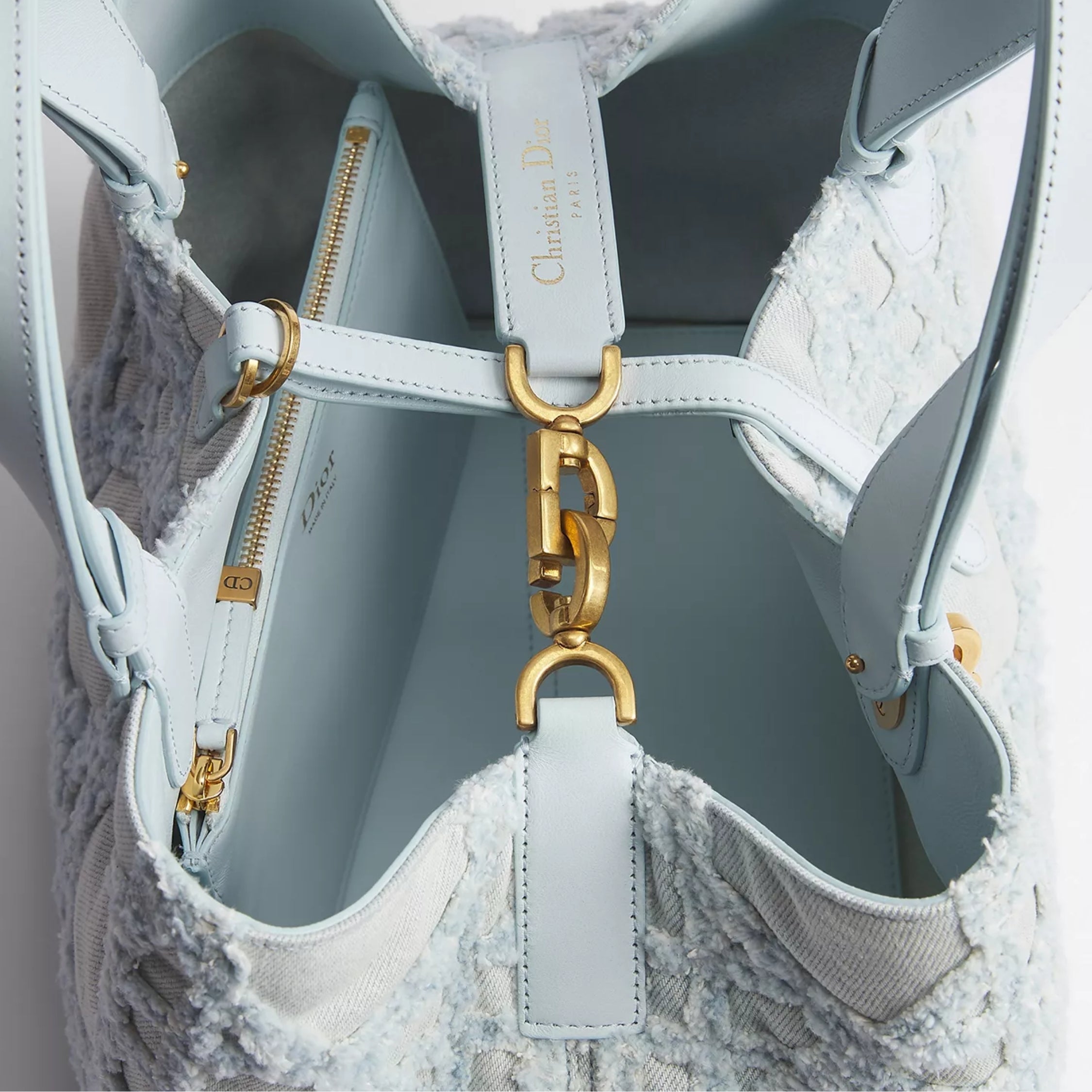 Medium Dior Toujours Bag Blue Cannage Denim