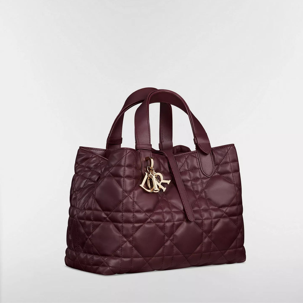 Medium Dior Toujours Bag Deep Amaranth Macrocannage Calfskin
