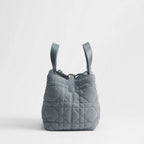Medium Dior Toujours Bag Sky Blue Macrocannage Suede Goatskin