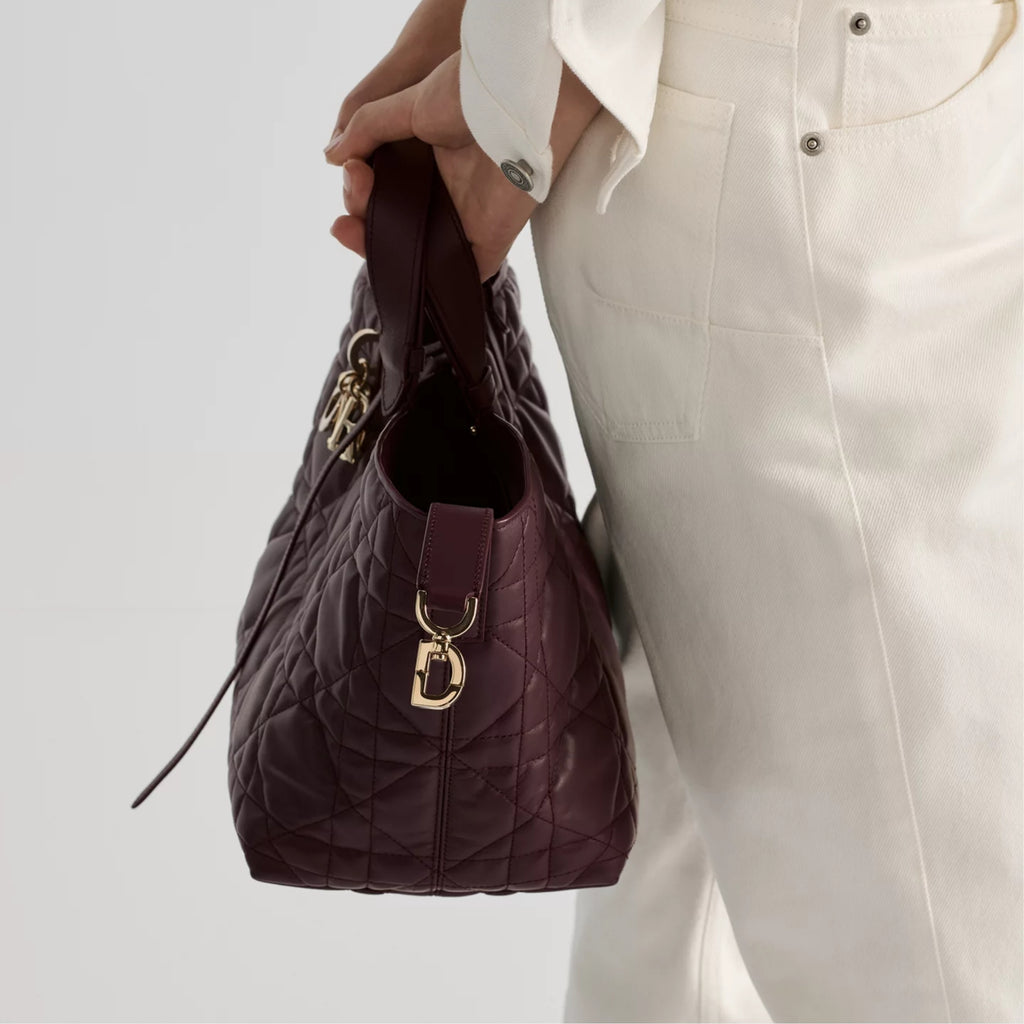 Medium Dior Toujours Bag Deep Amaranth Macrocannage Calfskin