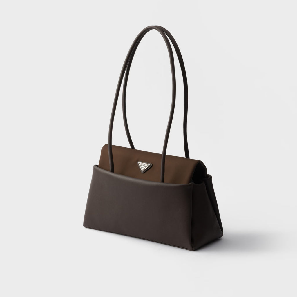 Prada Passage medium leather bag with Re-Nylon flap
