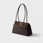 Prada Passage medium leather bag with Re-Nylon flap