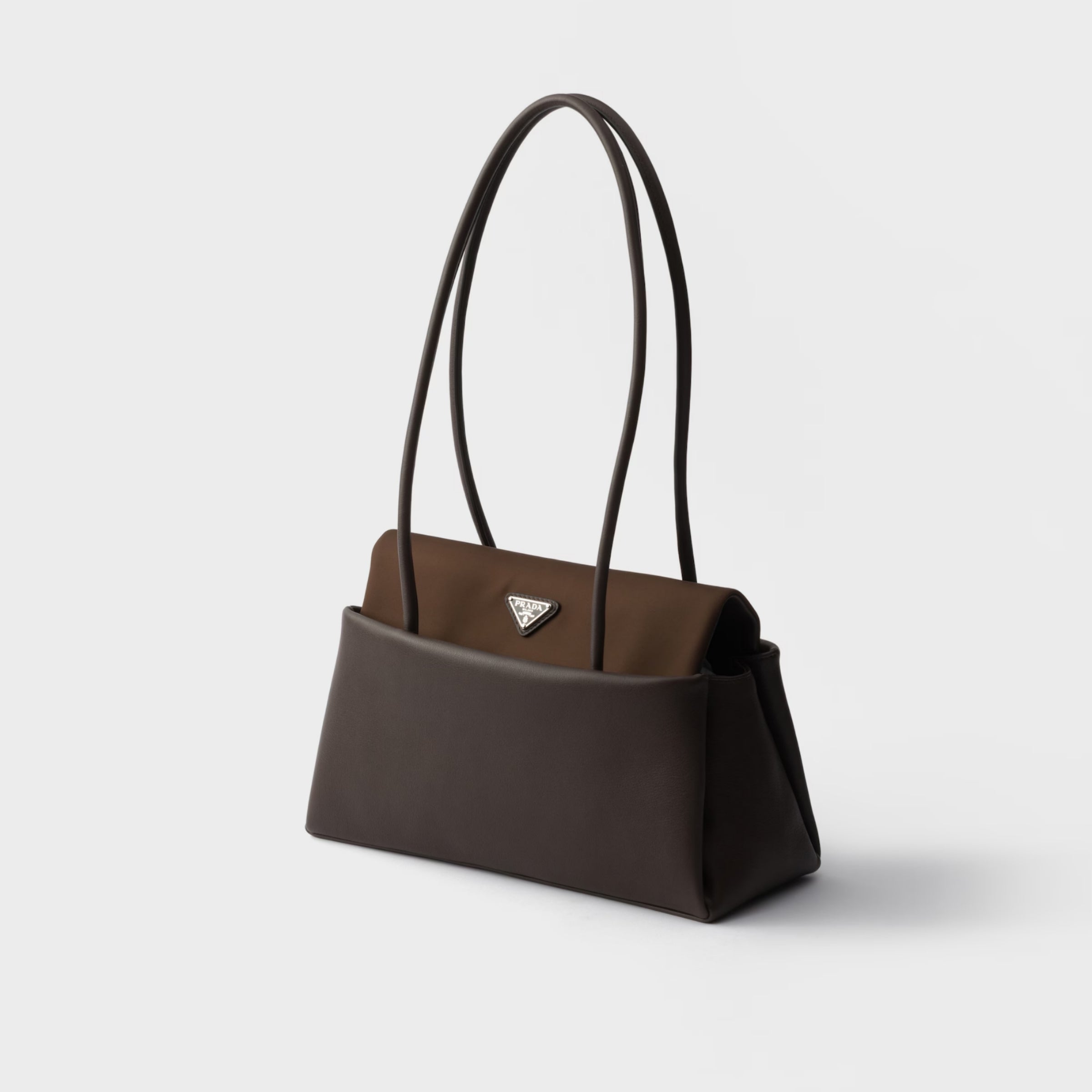 Prada Passage medium leather bag with Re-Nylon flap