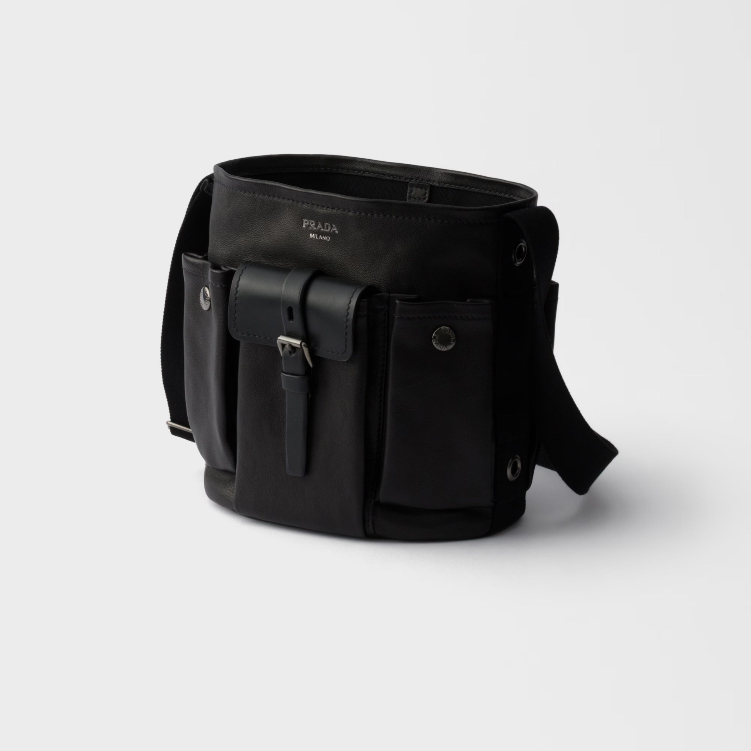 Prada Route leather mini-bucket bag