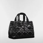 Medium Dior Toujours Bag Black Macrocannage Crinkled Calfskin
