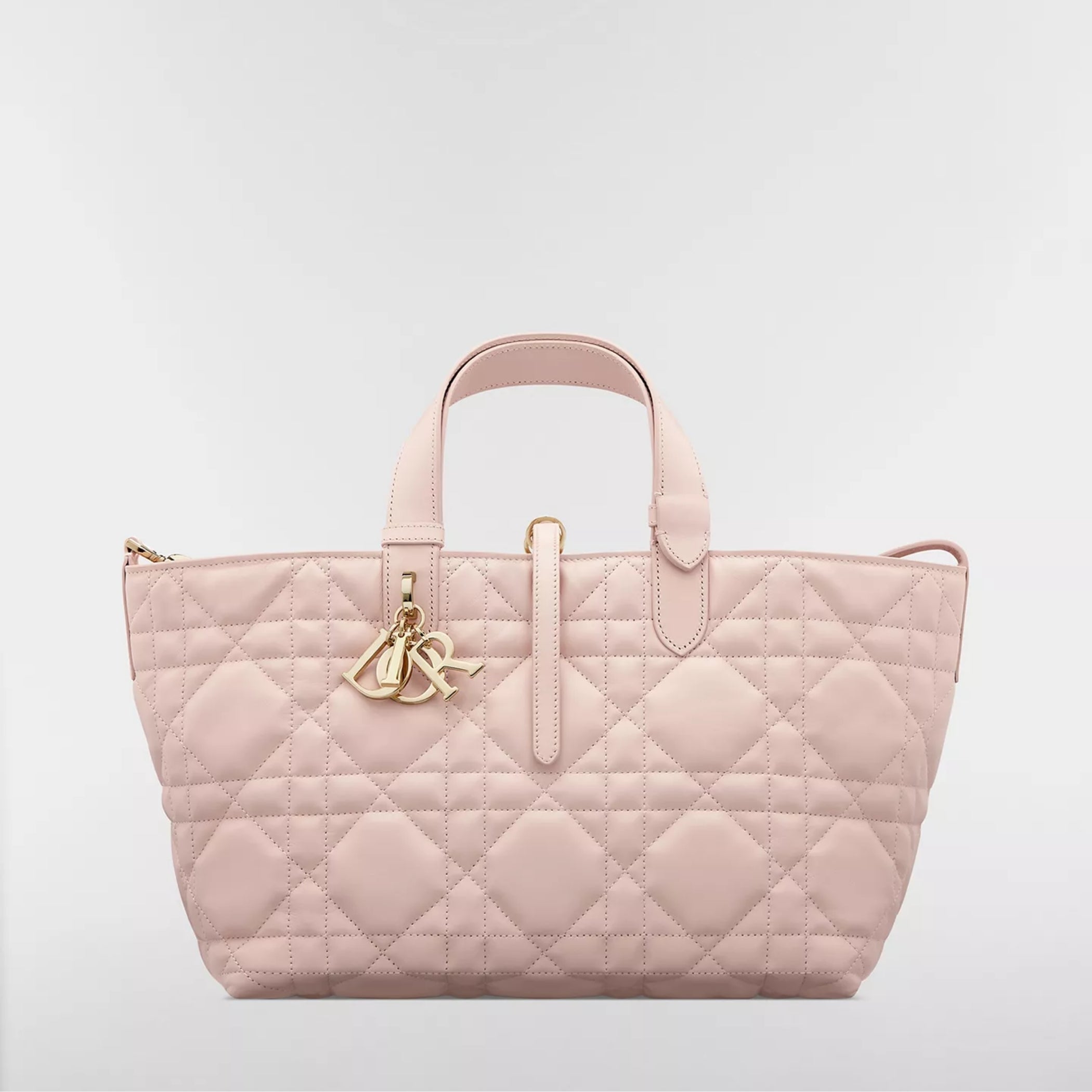 Medium Dior Toujours Bag Powder Pink Macrocannage Calfskin