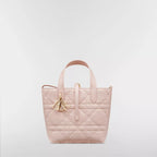Small Dior Toujours Vertical Tote Bag Powder Pink Macrocannage Calfskin