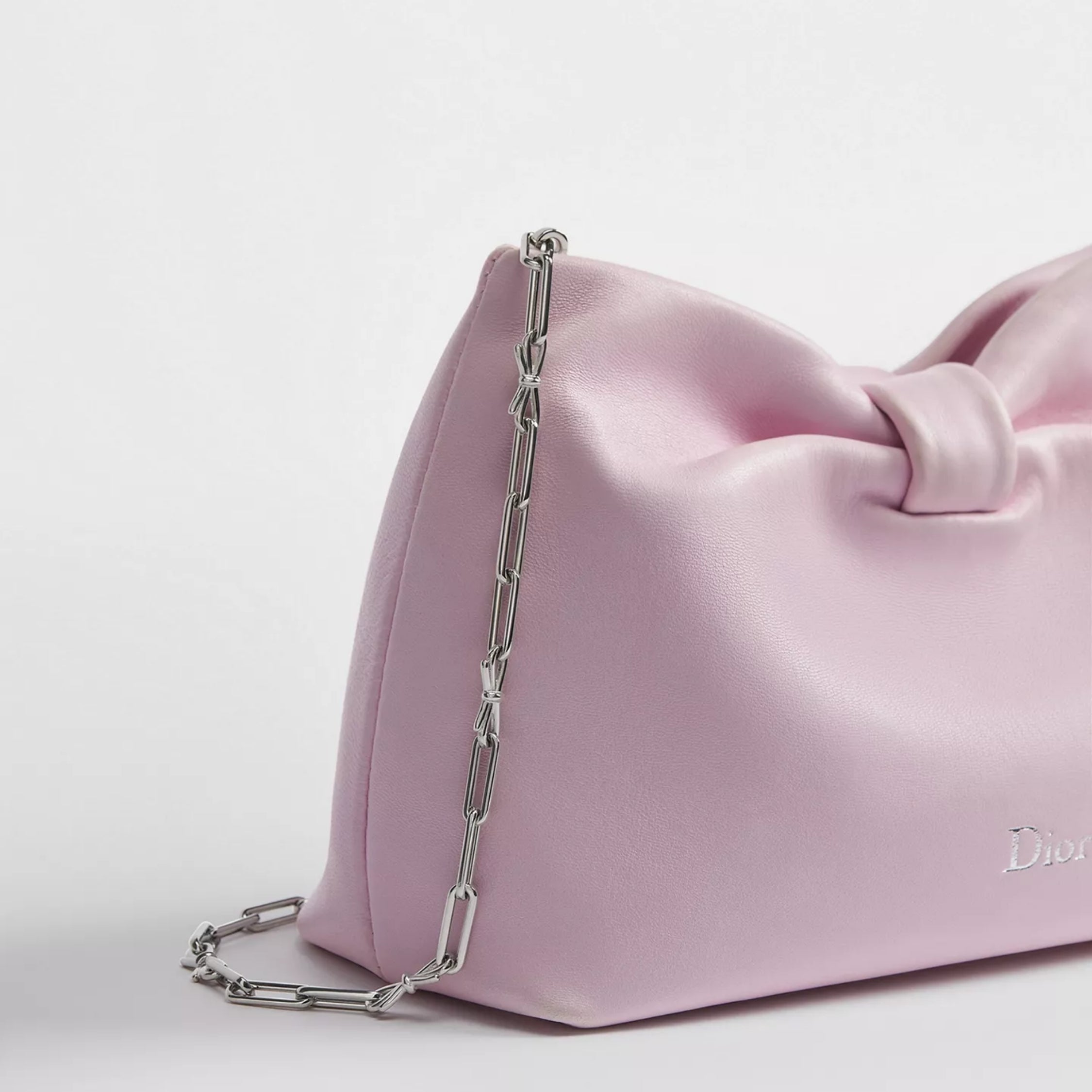 Small Dior Bow Bag Rose Songe lambskin