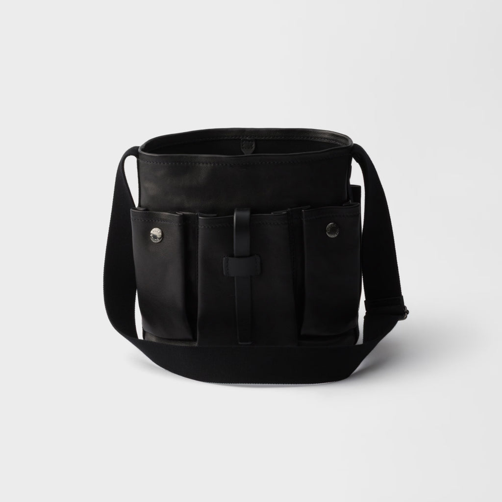 Prada Route leather mini-bucket bag