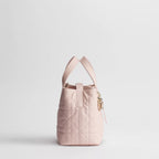Small Dior Toujours Vertical Tote Bag Powder Pink Macrocannage Calfskin