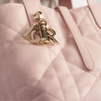 Dior Toujours Vertical Nano Tote Bag Powder Pink Macrocannage Calfskin
