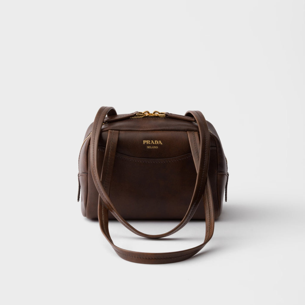 Prada Carry antiqued leather top-handle mini-bag