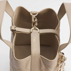 Powder Beige Macrocannage Calfskin