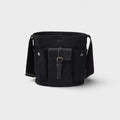 Prada Route mini canvas and leather bucket bag