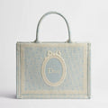 Céleste Blue Dior Oblique Washed Embroidery and Ecru Dior Médaillon