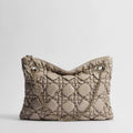 Medium Dior Crunchy Bag. Sand-Colored Puffy Macrocannage Calfskin