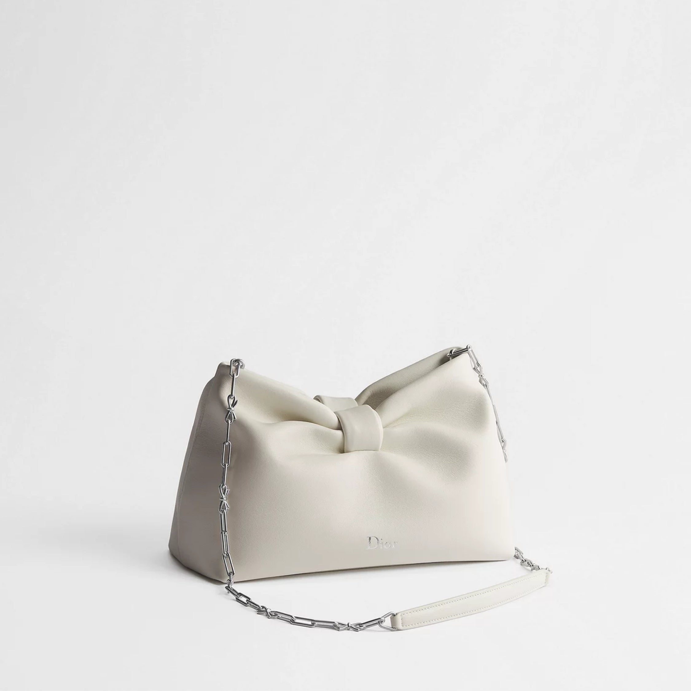 Small Dior Bow Bag Latte Lambskin
